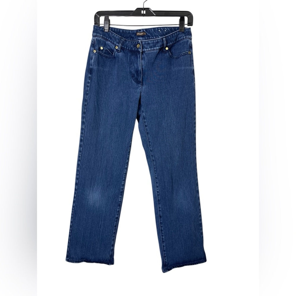 J. McLaughlin Low Rise Dark Wash Straight Leg Jeans Sz 6 Stretchy